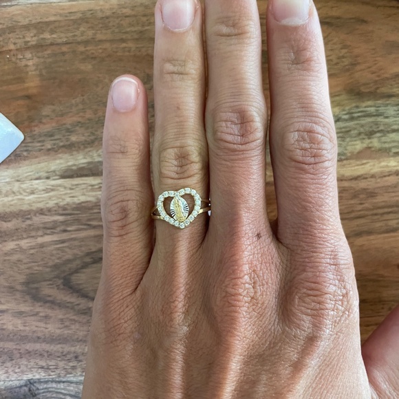 Gold Plated Sterling Rosary Ring - Picture 2 of 5